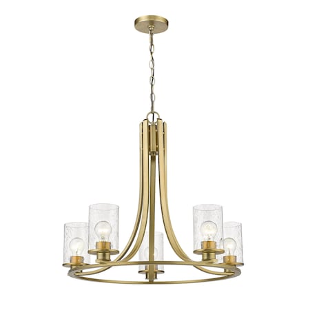 Z-Lite Beckett 5 Light Chandelier, Olde Brass And Clear Seedy 492-5OBR